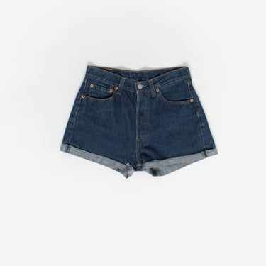 Vintage 90s Levis turn up denim shorts for women - Small 