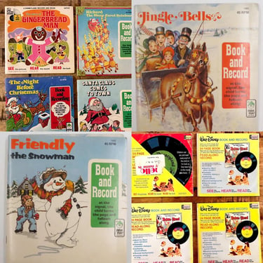 CHOICE! Vintage CHRISTMAS Storybook & Record Vinyl 45s *Read*Hear*See* Book and Record, Your Choice! 