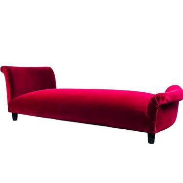 #1026 Wine Colored Low Velvet Chaise Lounge