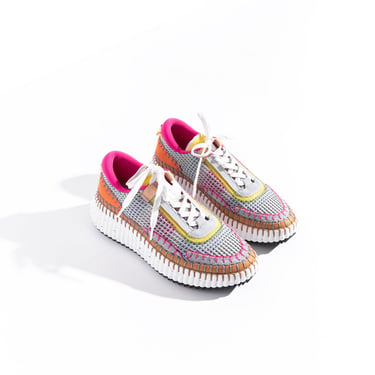CHLOE Multi Color Stitched Tech Sneakers (Sz. 37)