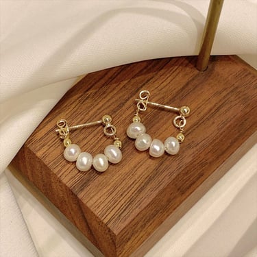 E134 pearl earrings, dangle earrings, drop earrings, pearl dangle earrings, dainty earrings, minimalist earrings, wedding earrings, gift for 