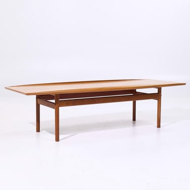 Grete Jalk for Poul Jeppesen Mid Century Danish Teak Surfboard Coffee Table - mcm 