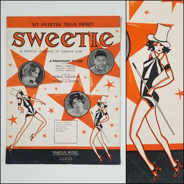 1920s Sheet Music Sweetie - 20s Home Decor 20s Art Deco Print - Vintage Ephemera 