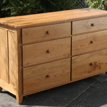 ZCustom Lana 2 dressers 1) X6320p Wormy Maple 6 Drawer, Overlap Drawers, 50