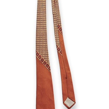 Vintage 1950s ATOMIC PRINT Silk Necktie ~ Rockabilly Neck Tie ~ VLV ~ 