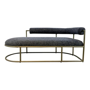 Modern Navy Blue and White Chaise Lounge