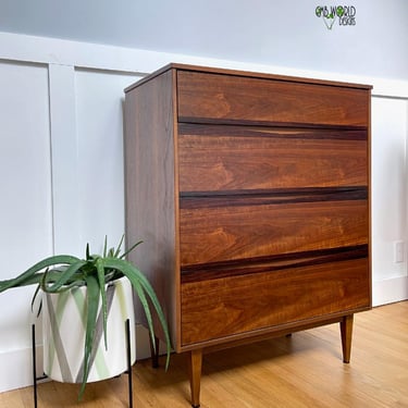 Bassett Walnut and Rosewood Tallboy