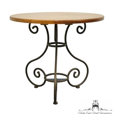 ETHAN ALLEN Legacy Collection 28" Round Accent Table w. Wrought Iron Base 13-8313 - 213 Finish 
