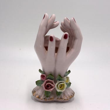 vintage hand vase hand painted Japan 