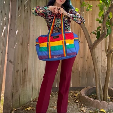 Vintage 1980’s Rainbow Duffel Bag 