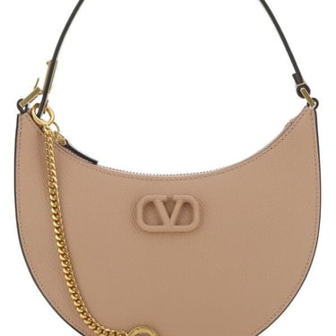 Valentino Garavani Women Powder Pink Leather Mini Vlogo Shoulder Bag