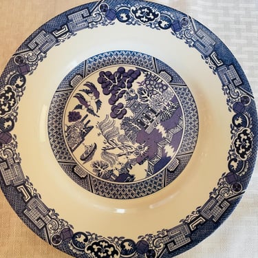 Vintage Royal Cuthbertson Blue Willow (2)  10" Dinner Plates Chip Free- Unused Condition 