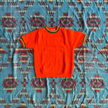 Vintage 1970s Creslan Short Sleeve Raglan Crewneck Sweatshirt 