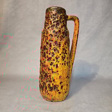 Scheurich ceramic vase fat lava shape 275 28 handle vase WGP yellow orange 