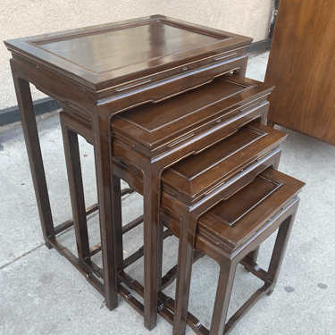 We Nest | Set of Four Wood Nesting Chinese Tables