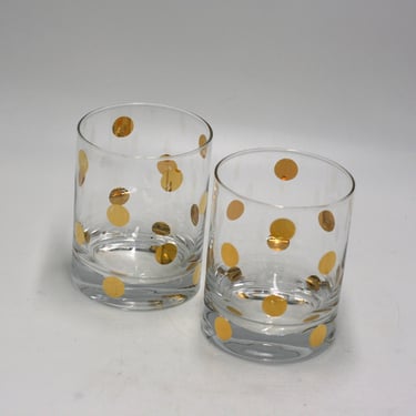 vintage Kate Spade Gold Polka Dot Cocktail Glasses 