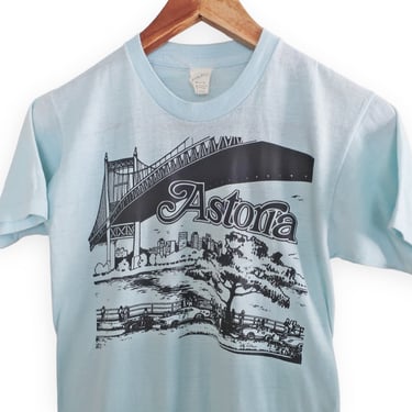 vintage New York shirt / Astoria shirt / 1970s New York Astoria Queens blue t shirt XS 
