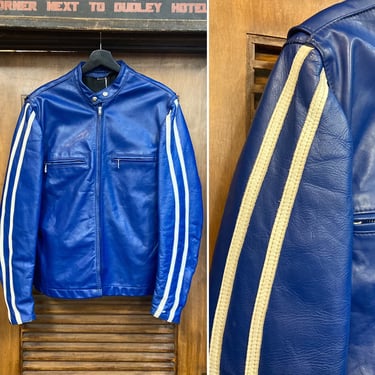 Vintage 1960’s “Bates” Style Cafe Racer Leather Jacket, 60’s Jacket, 60’s Motorcycle Jacket, 60’s Cafe Racer, Vintage Clothing 