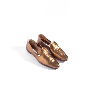 DUSAN Gold Leather Loafers (Sz. 38)
