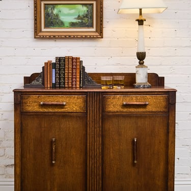 Tiger Oak Art Deco Sideboard