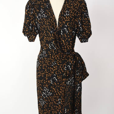 1980s Saint Laurent Rive Gauche Silk Wrap Dress