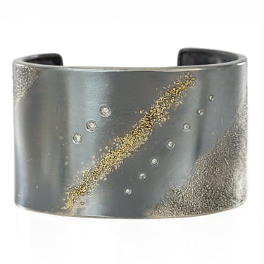 Stargazer Cuff - 22k Gold, Oxidized Silver + Reclaimed Diamonds