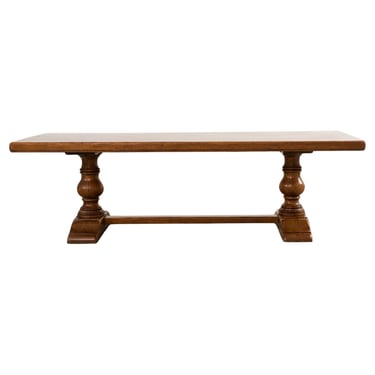 Country French Oak Farmhouse Trestle Harvest Dining Table