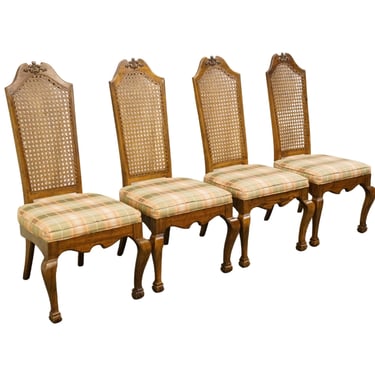 Set of 4 AMERICAN OF MARTINSVILLE European Old World Style Cane Back Dining Side Chairs 2495-535 