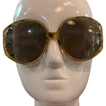 Christian Dior 80s 2757 50 Leopard Oversized Sunglasses