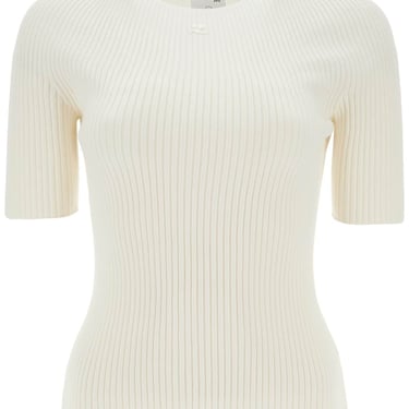 Courreges Heritage White Cotton And Wool Sweater Women