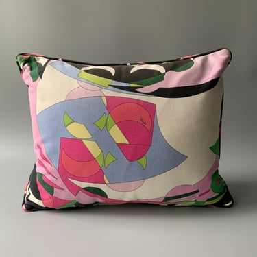 Vintage Emilio Pucci Cotton Kaleidoscopic Accent Pillow, Made in Italy 