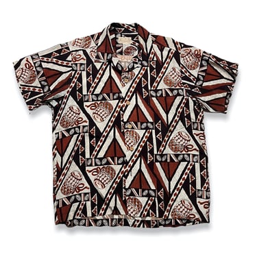 Vintage 1950s KAIMANA Rayon Hawaiian Shirt ~ M ~ Aloha ~ Rockabilly / Tiki / Atomic / VLV ~ Made in Japan 