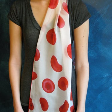 Red Blood Cells Silk Chiffon Scarf 