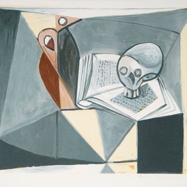 Tete de Mort et Livre, Pablo Picasso (After), Marina Picasso Estate Lithograph Collection 