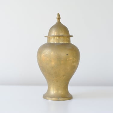 Vintage Brass Ginger Jar with Lid 