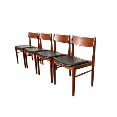 4 Teak Dining Chairs Erik Buch Style Danish Modern 