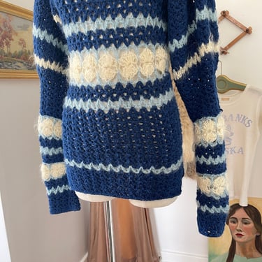 Vintage Crochet Mohair Sweater 