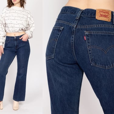 Medium 80s Levis 515 Dark Wash Denim Bootcut Jeans 30" | Vintage Levi's Mid Rise Flared Jeans 
