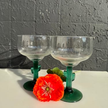 Large Cactus Margarita Glasses (Set of 2)
