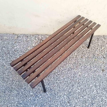 Mid Century Long Teak Bench / Vintage Stool / Teak Wood / Scandinavian Design / Entrance Bench / Coffee Table / Wooden Bench / Italy / '60s 