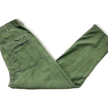 Vintage 1960s US Army OG-107 Cotton Sateen Field Trousers / Pants