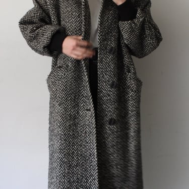 Vintage Bold Herringbone Wool Coat