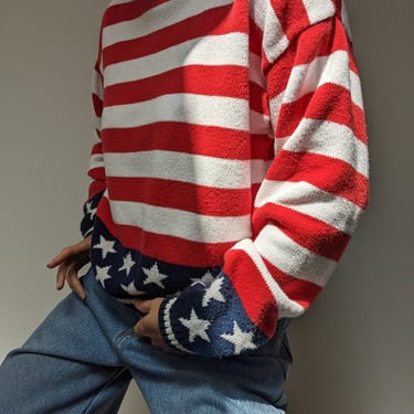 Vintage American Flag Knit Pullover