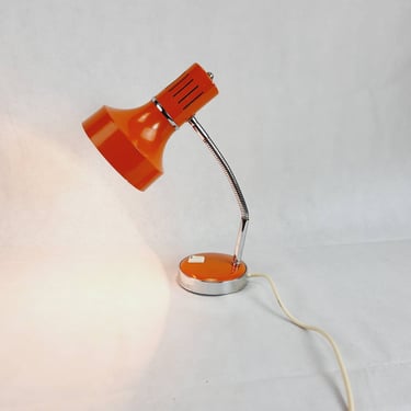 Vintage Adjustable Orange Lamp, Lighting, Space Age, Desk Orange Lamp, Table Lamp, Vintage Orange Lamp, Mid Century Modern 