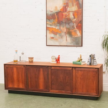 Exotic Wood Walnut Vintage Credenza