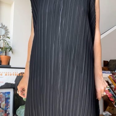 VTG 90s Black Micro Pleated Dress 