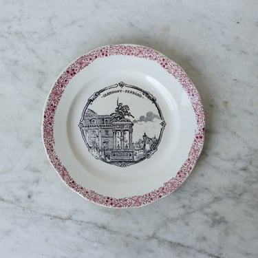 Vintage Conversation Plate | Clermont-Ferrand