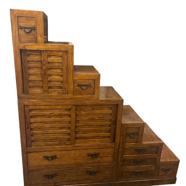 Vintage Japanese Tansu Step Chest