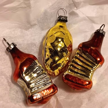 Christmas Ornaments | Set of 3 | MCM Eastern European Glass Ornaments 