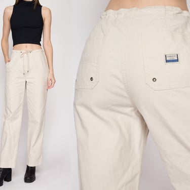 Small Y2K Ralph Lauren Khaki Cargo Pants Size 6 | Vintage Mid Rise Straight Leg Drawstring Waist Trousers 